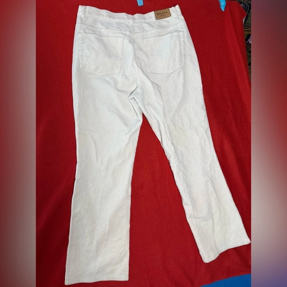 Chaps Woman’s Sz 12 Cream Corduroy Boot Cut/Straight Leg Cotton Blend Pants EUC